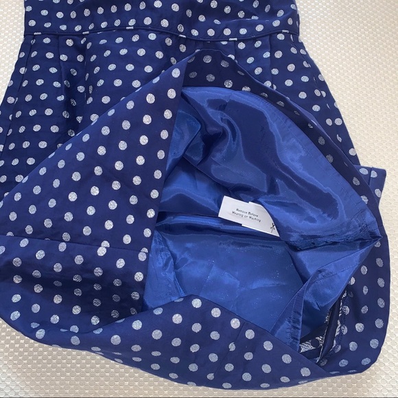 J. Crew Blue Silver Dot Silk Sleeveless Dress NWT - Picture 13 of 16